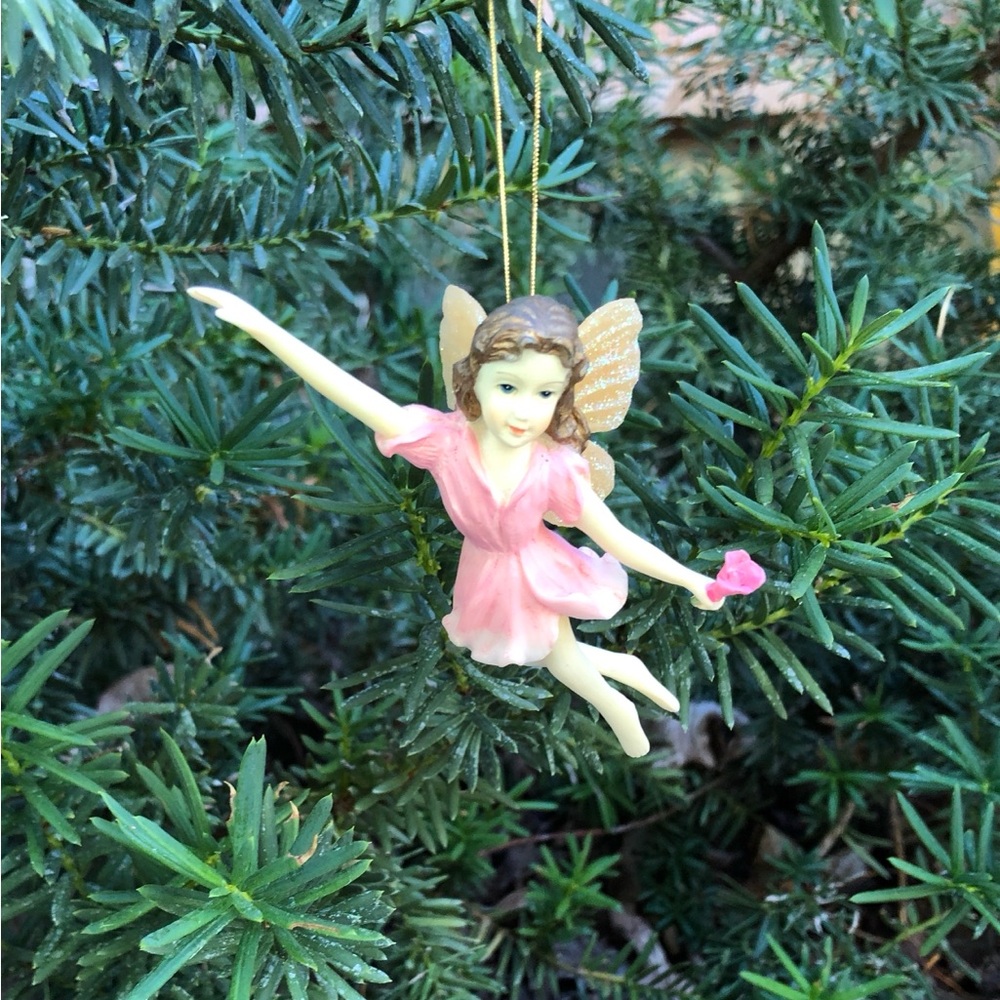 2 Dezine Collection Pink Flying Fairy Christmas - Everyday House Plant Ornaments